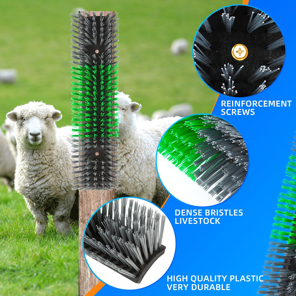 Rouisxue brush installed on fence promotes healthy rubbing behavior