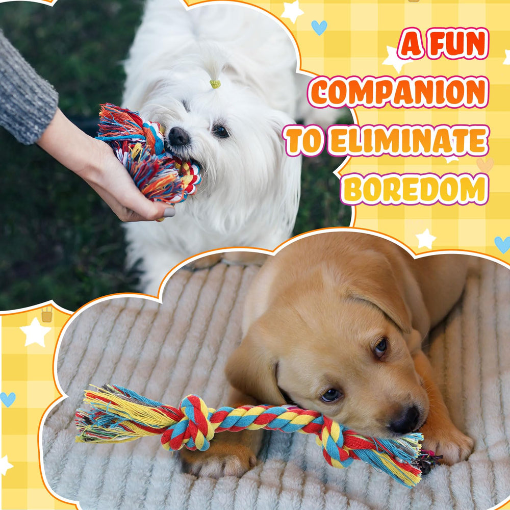 RoundFunny knot rope dog toy closeup shows sturdy cotton construction for lasting use
