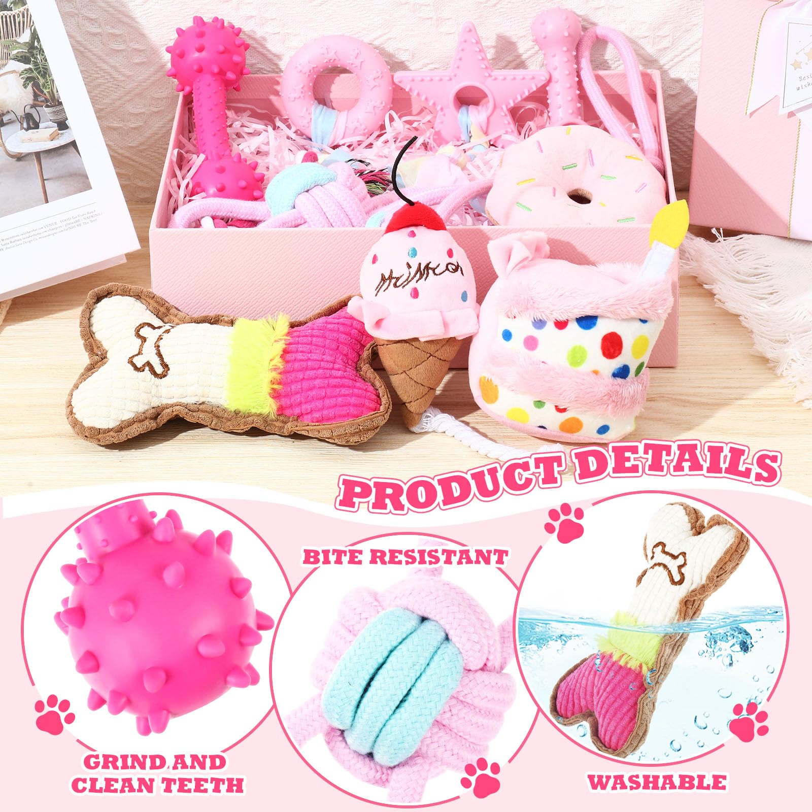 RoundFunny puppy chew toy set supports chewing satisfaction and dental exercise