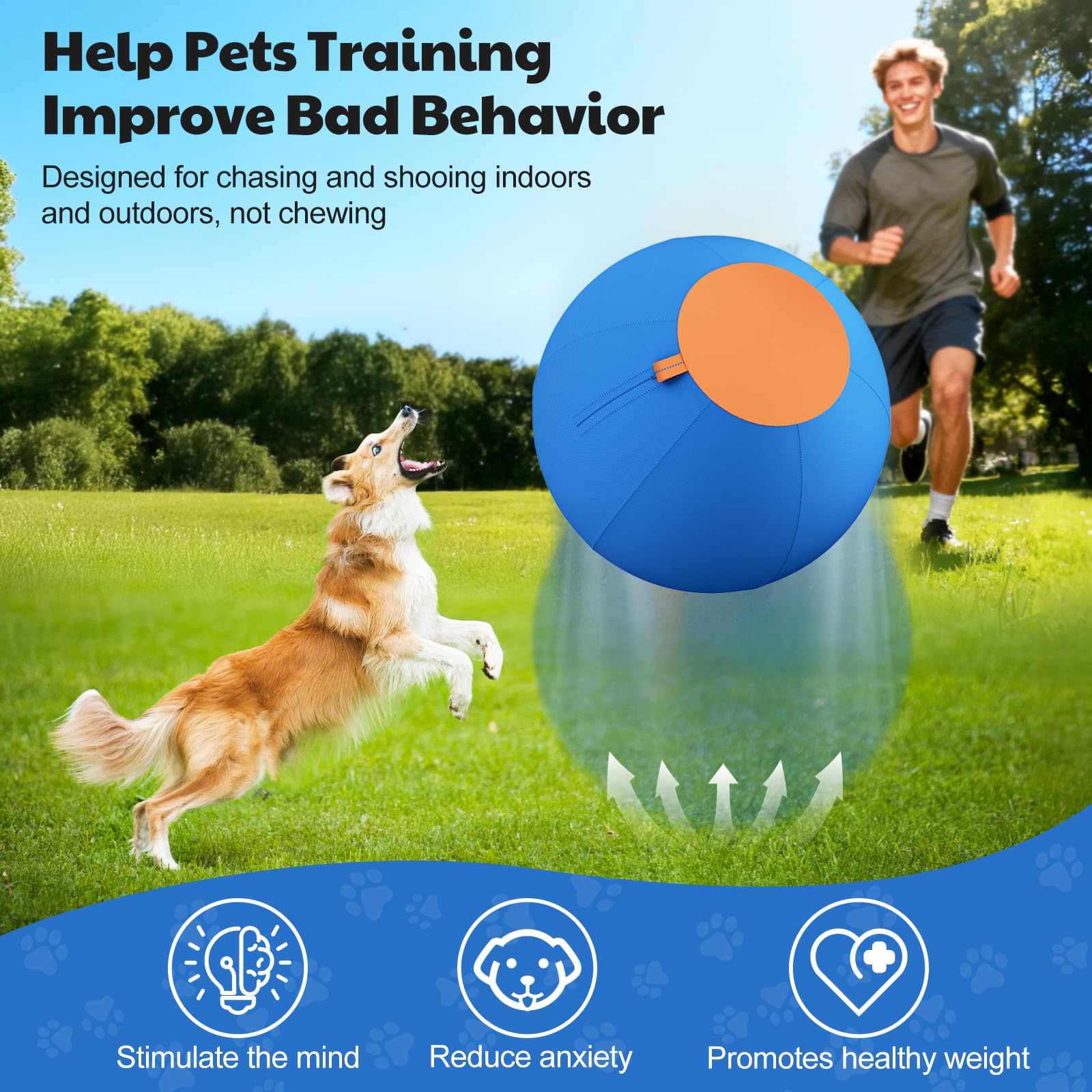 RoundT2 Happypaw 18 inch ball showing puncture resistant bladder for durability