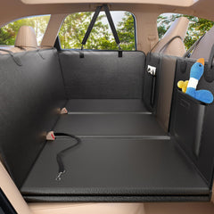ROUWINNE back seat extender covers the full rear for secure dogs on long trips.