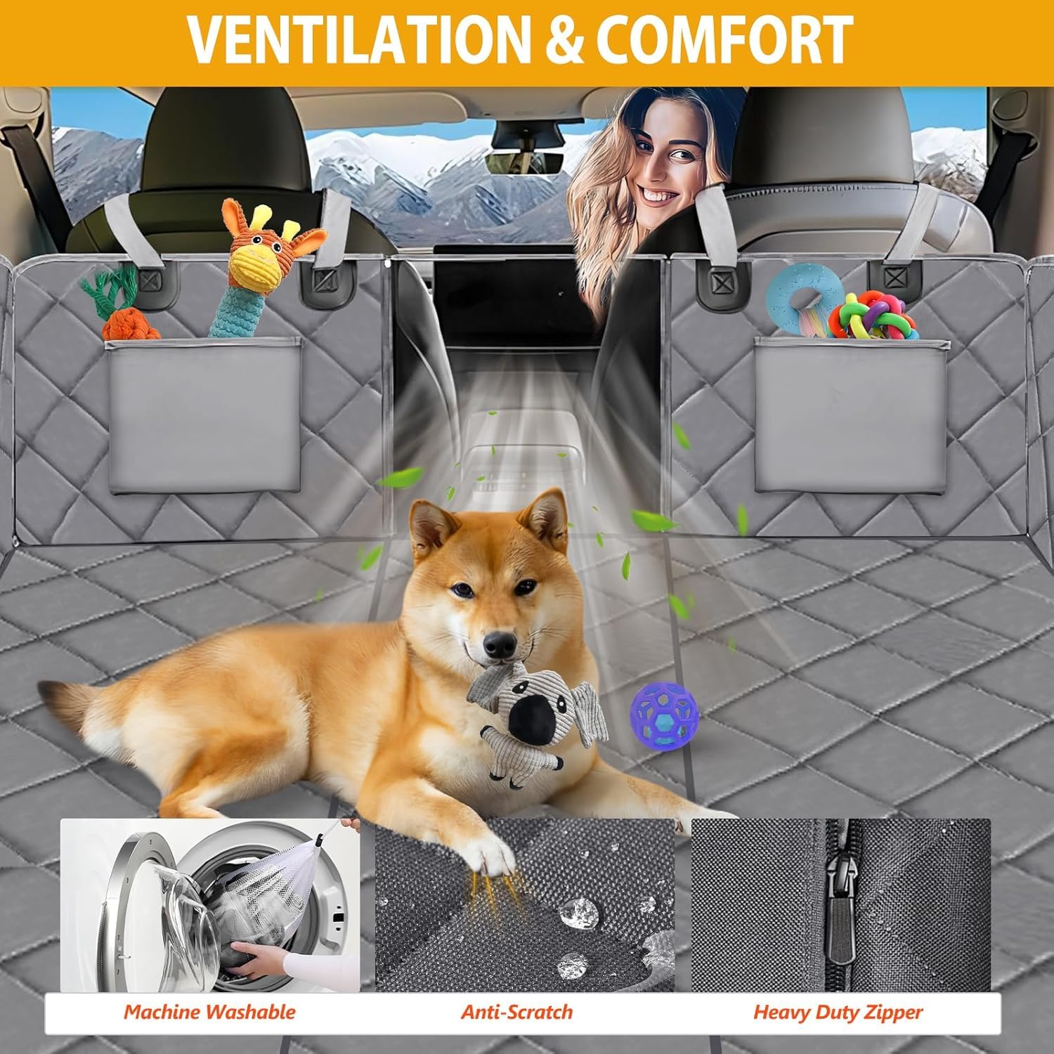 ROUWINNE non-slip bottom maintains a secure fit on seats