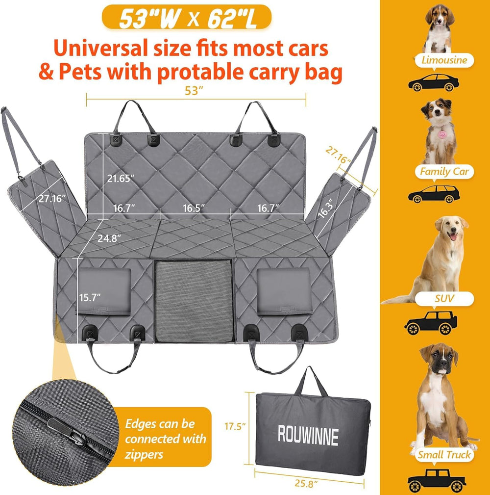 ROUWINNE storage pockets keep toys and treats organized on trips