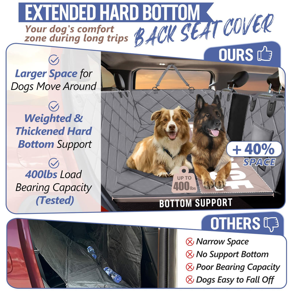 ROUWINNE truck hammock with hard bottom keeps large dogs secure.