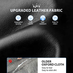 Upgraded PU leather offers scratch resistance and easy cleaning