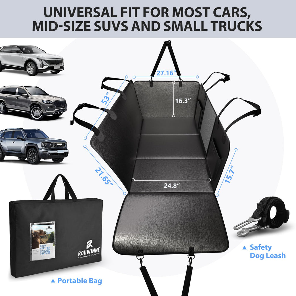 ROUWINNE waterproof design protects the backseat from fur and spills.