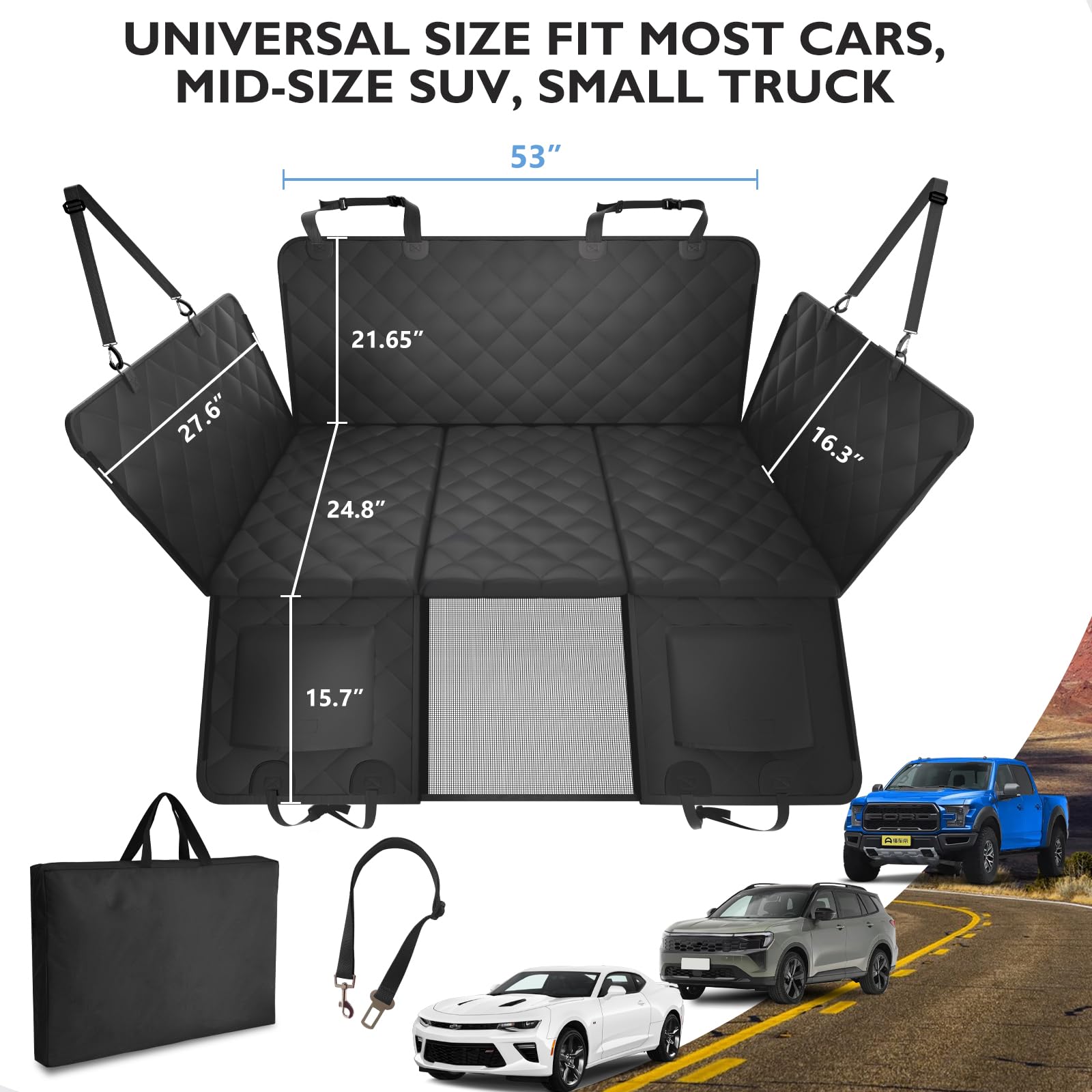 ROUWINNE waterproof seat cover protects interiors from hair, slobber, and spills