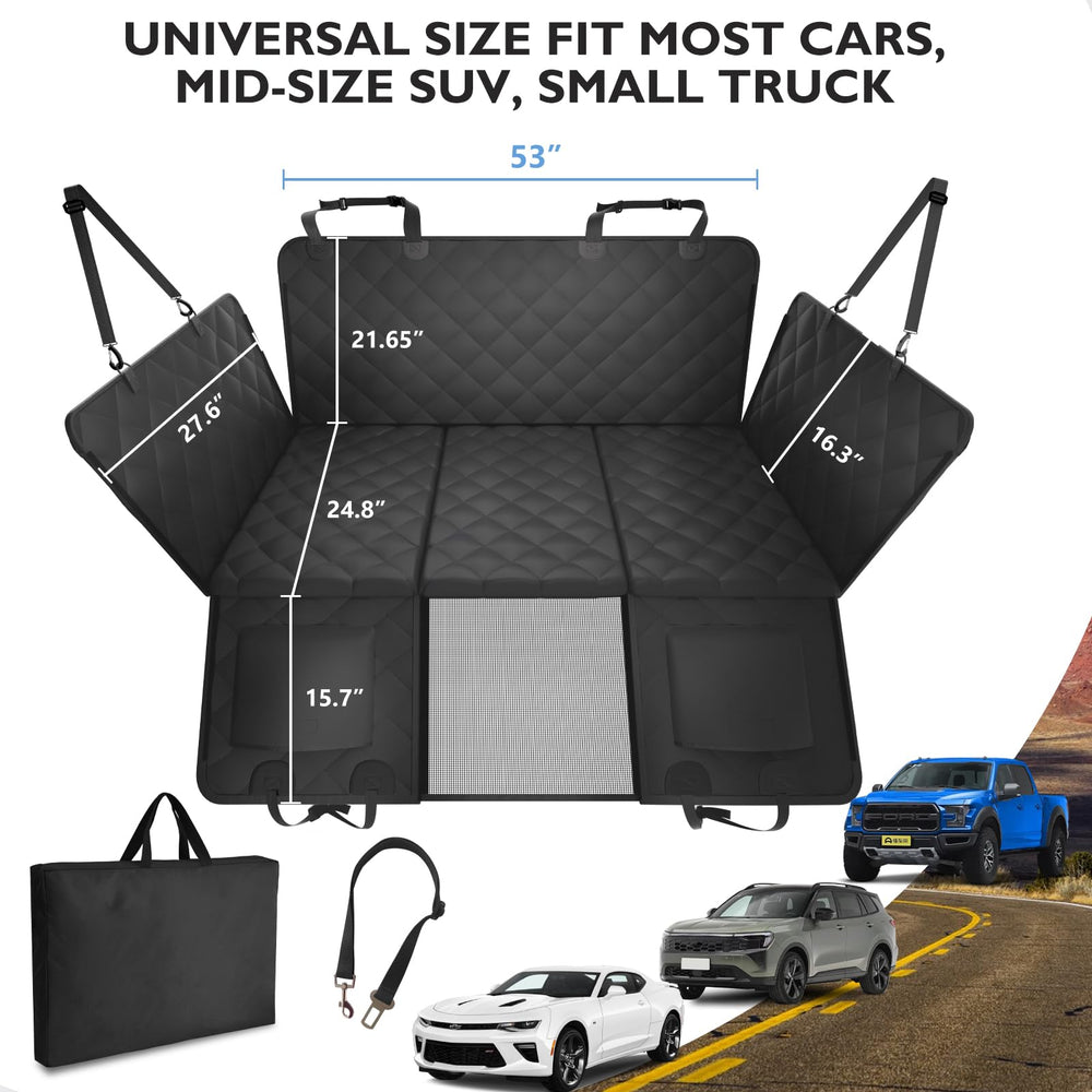 ROUWINNE waterproof seat cover protects interiors from hair, slobber, and spills