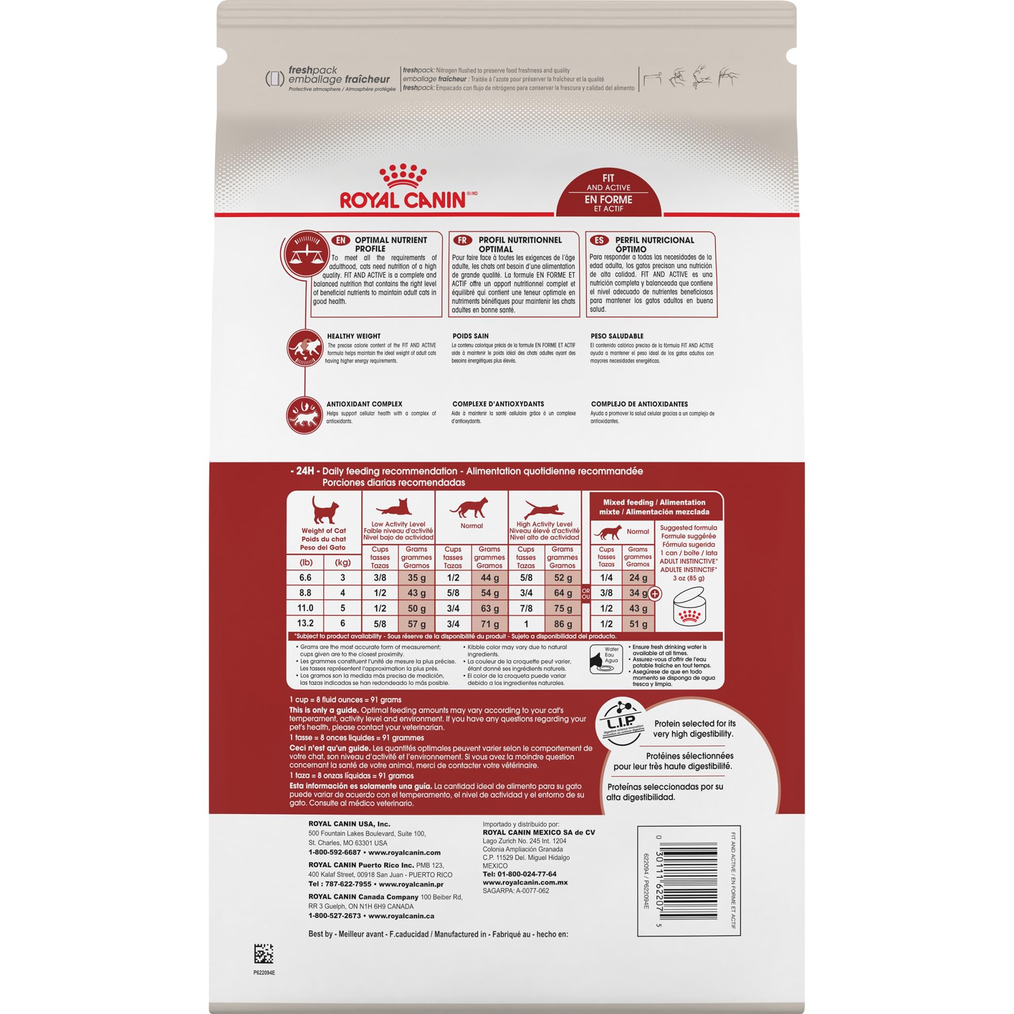 Royal Canin 3lb-bag packaging is convenient for easy feeding.