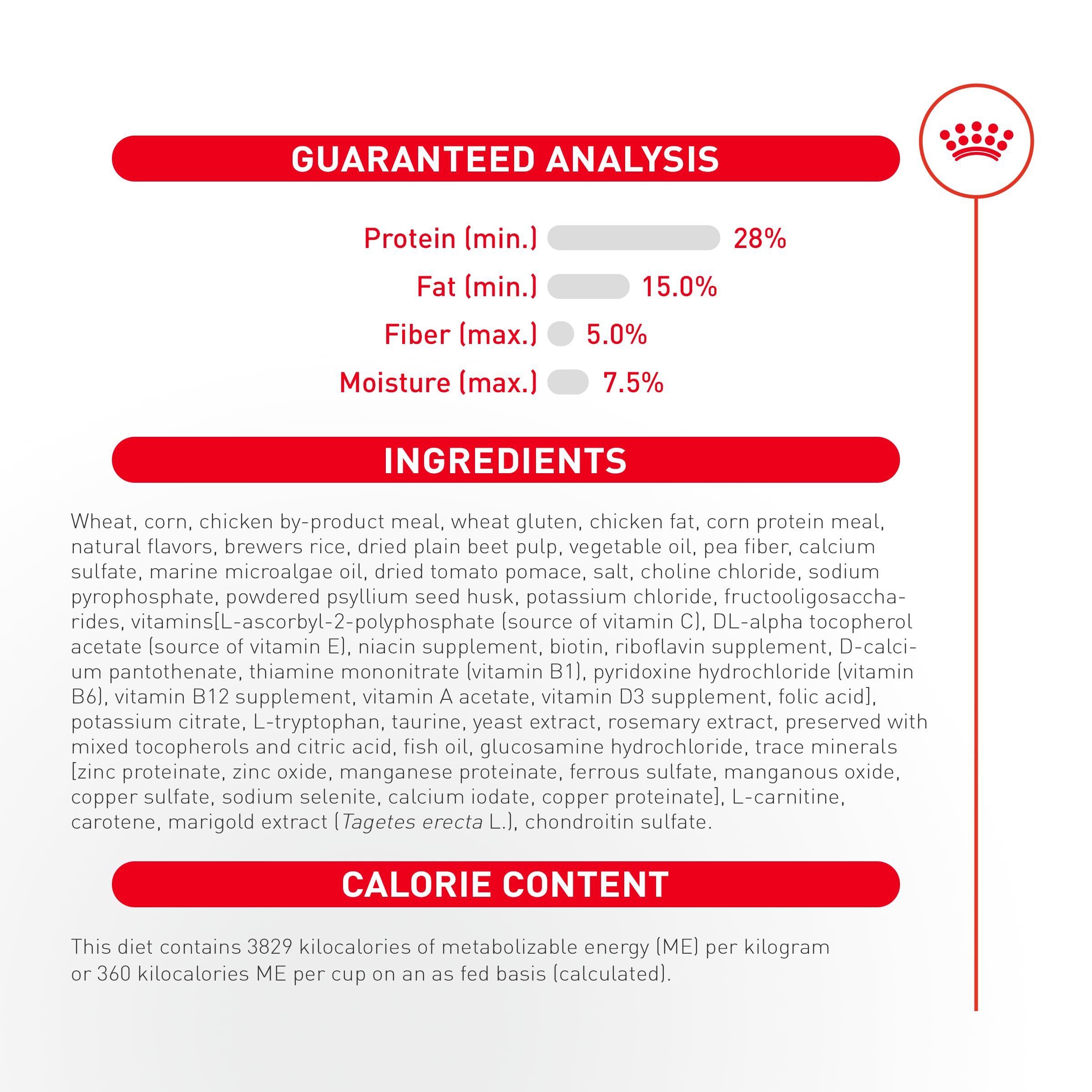 Cognitive-friendly nutrients present in the Aging 11+ kibble.