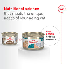 Close-up of Royal Canin Aging 11+ mousse texture, inviting for senior cats.
