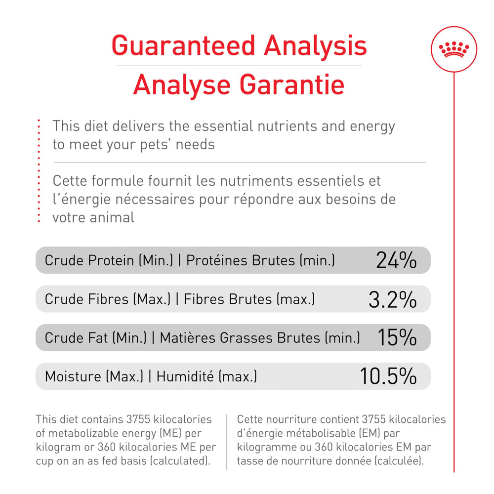 Royal Canin antioxidants with vitamins C and E for immune health.