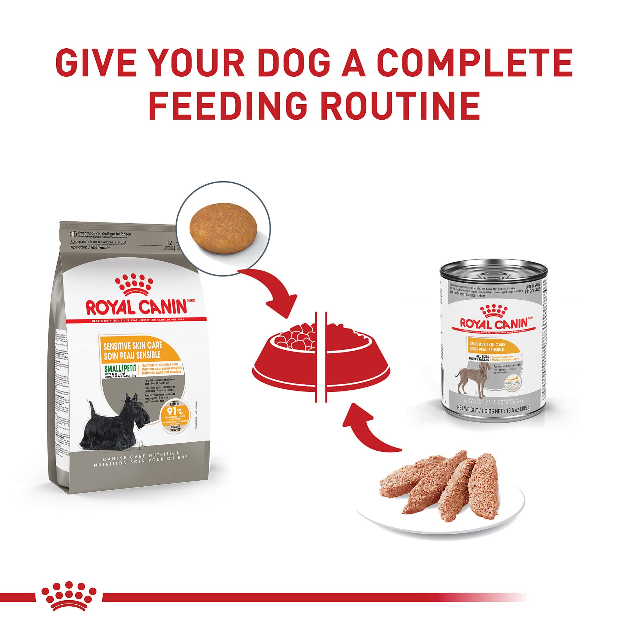 Royal Canin tip: keep bedding clean to protect sensitive skin.
