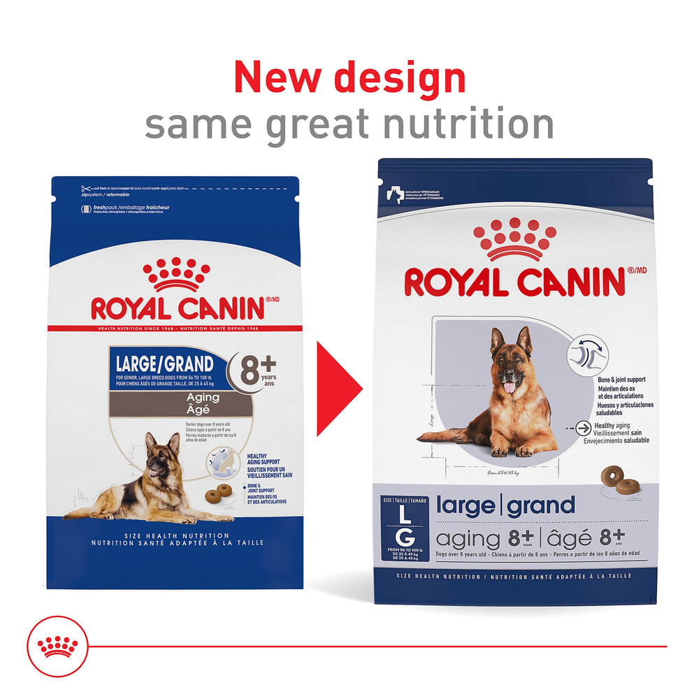 Royal Canin bone and joint support for large dogs with balanced minerals.