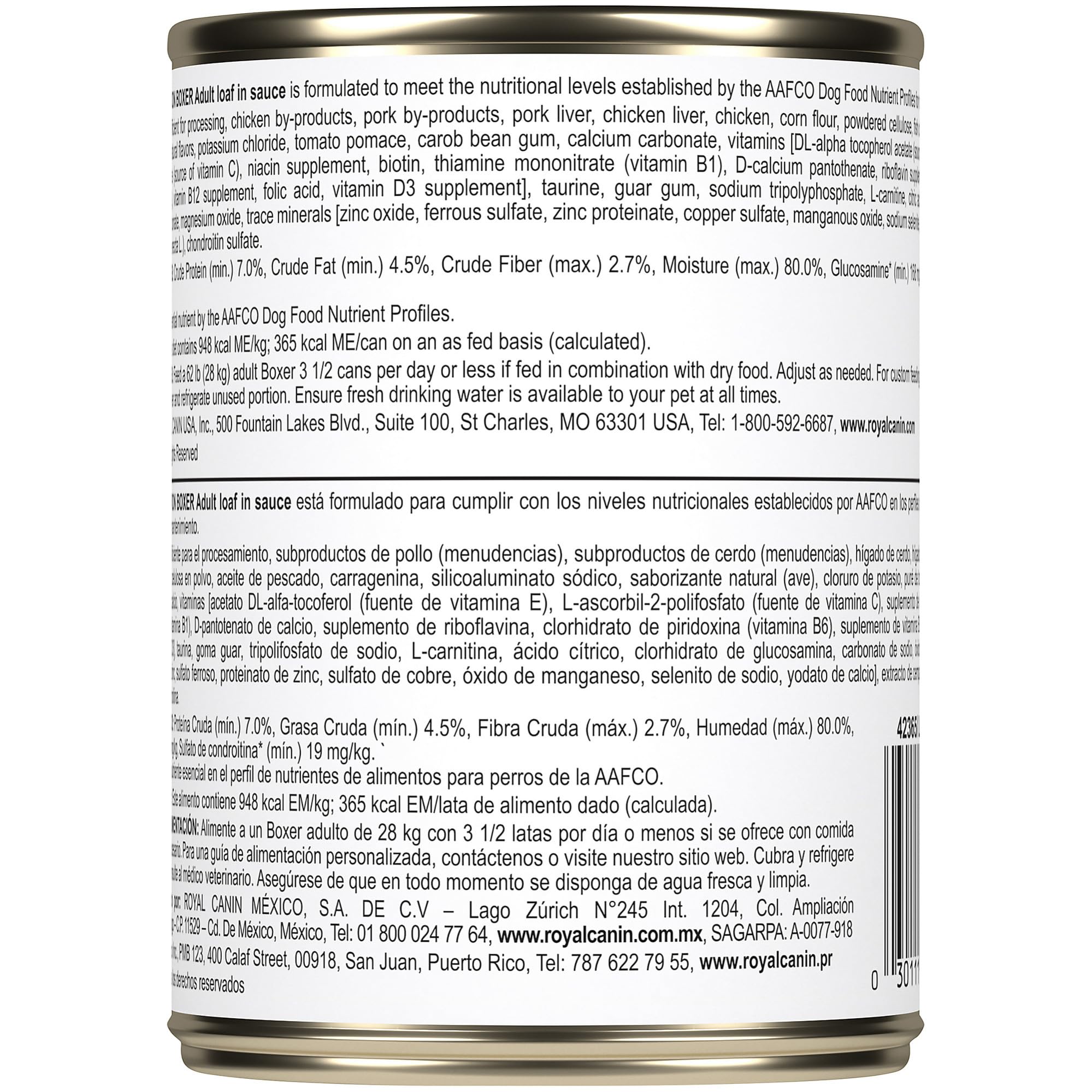 Royal Canin Boxer packaging and serving suggestions for convenient meals.