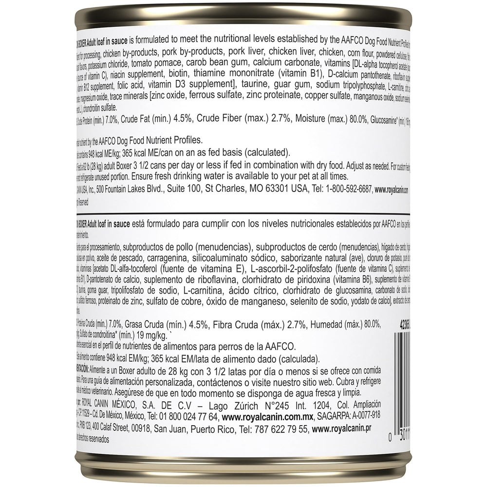 Royal Canin Boxer packaging and serving suggestions for convenient meals.