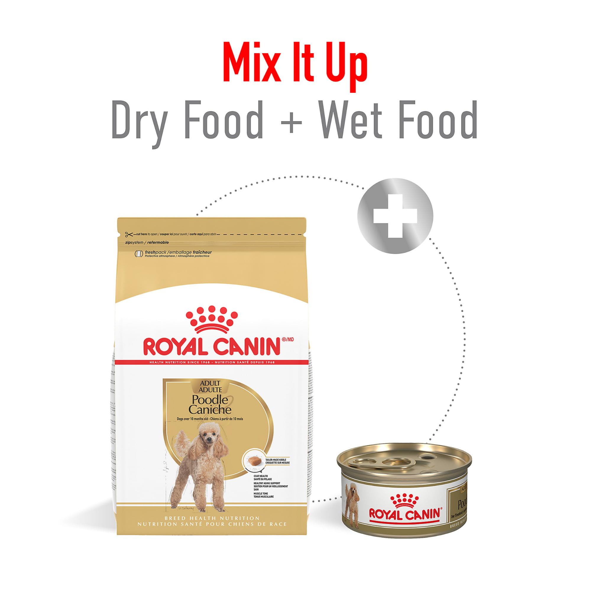 Royal Canin Breed Health Poodle Adult kibble supports muscle with precise protein.