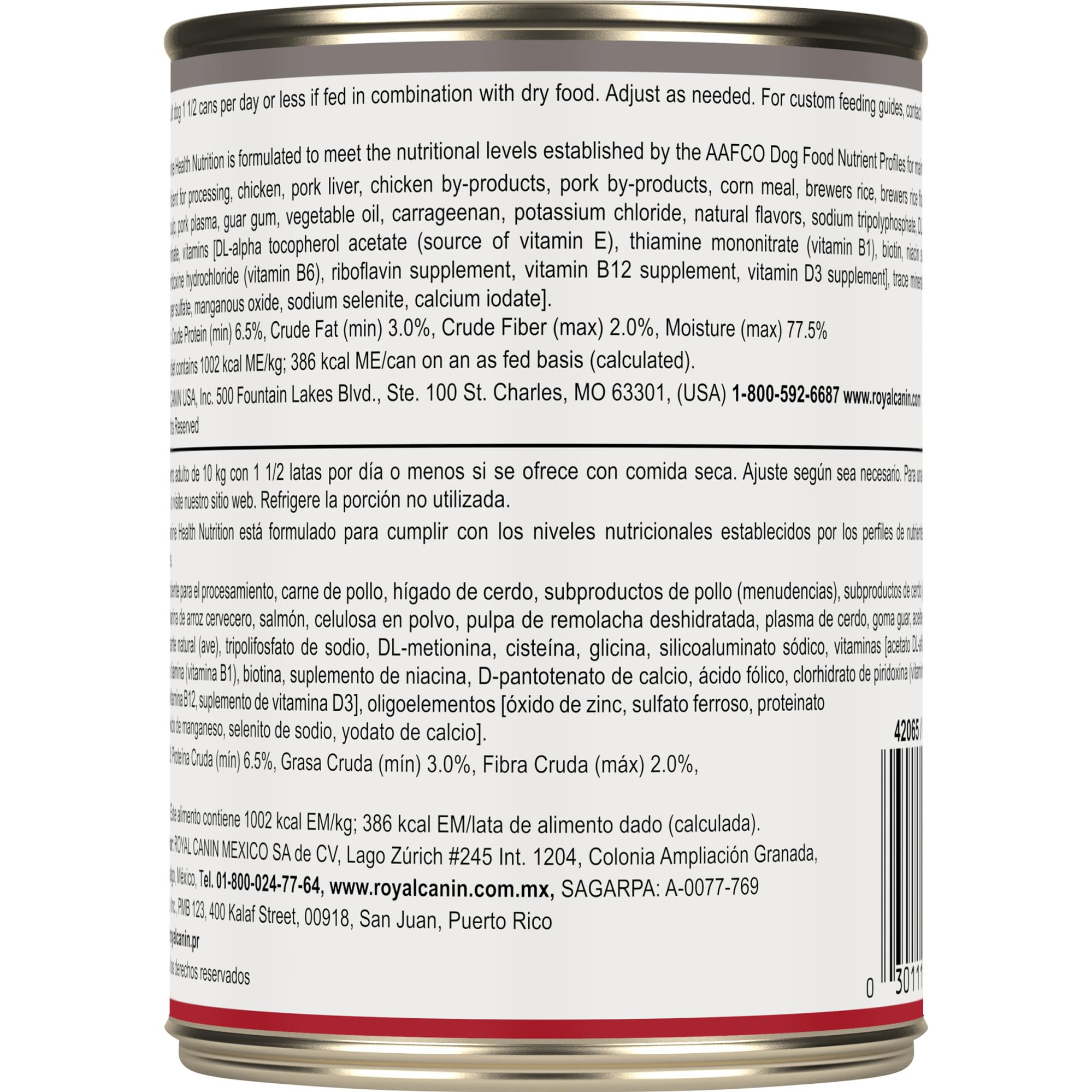 ROYAL CANIN Canine Health Nutrition Adult in Gel packaging shot; trusted nutrition from fifty years.