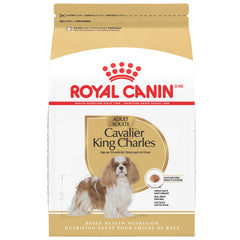 Royal Canin Cavalier King Charles Spaniel adult dry dog food bag front showing breed-specific nutrition.