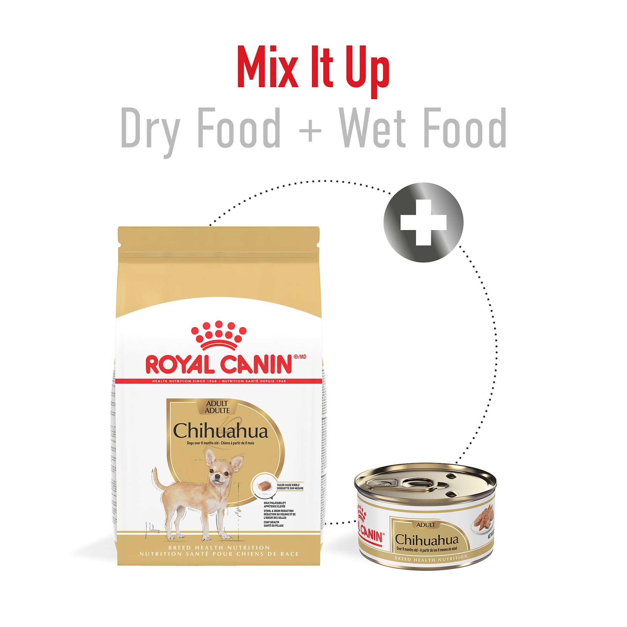 Royal Canin Chihuahua Adult coat-benefit formula supports healthy skin and shine.