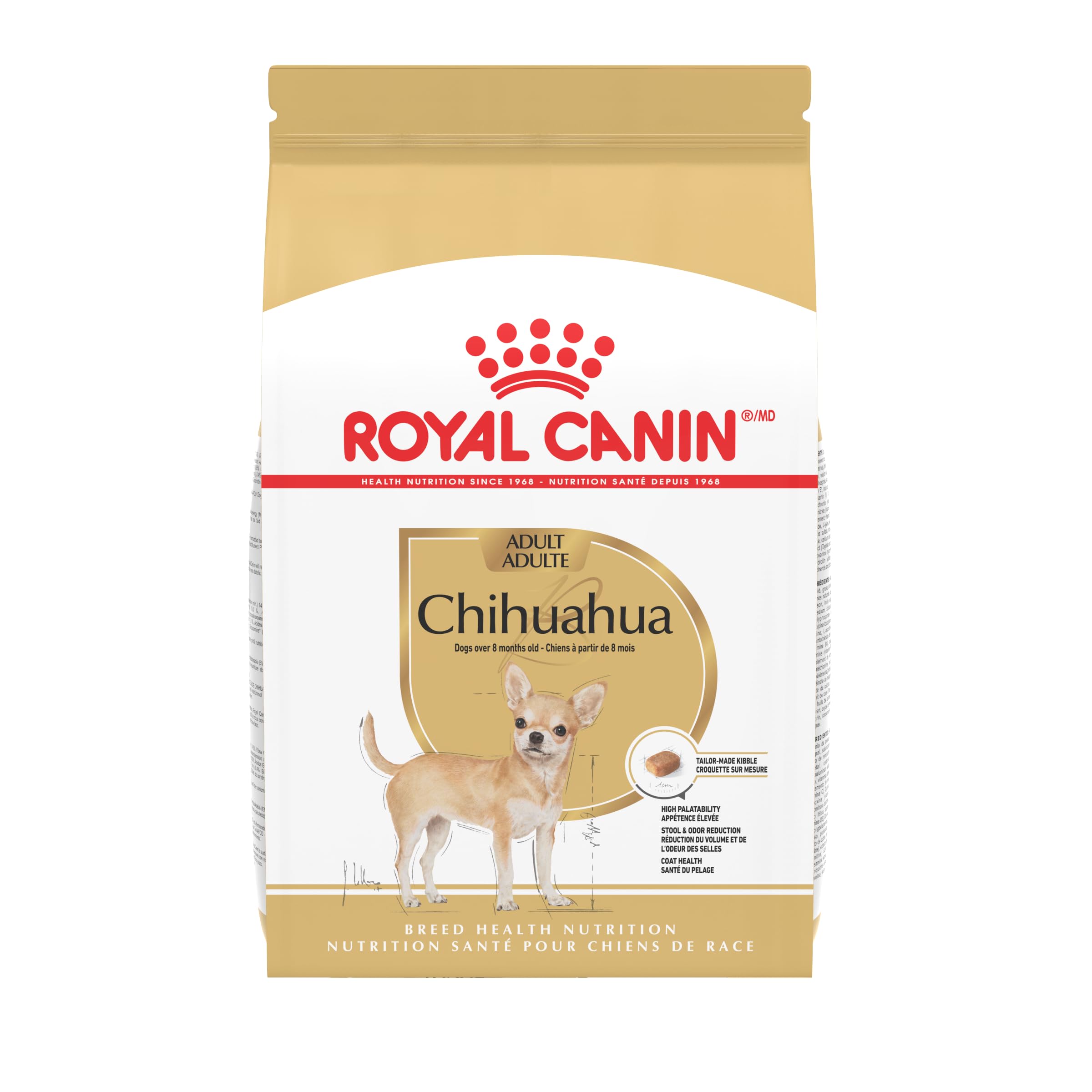 Royal Canin Chihuahua Adult dry dog food bag front showing breed-specific formula