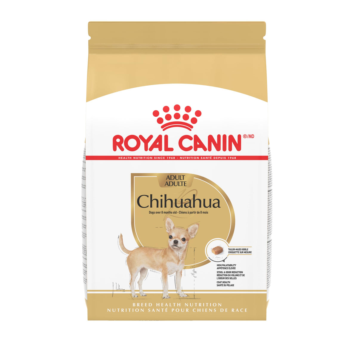 Royal Canin Chihuahua Adult dry dog food bag front showing breed-specific formula