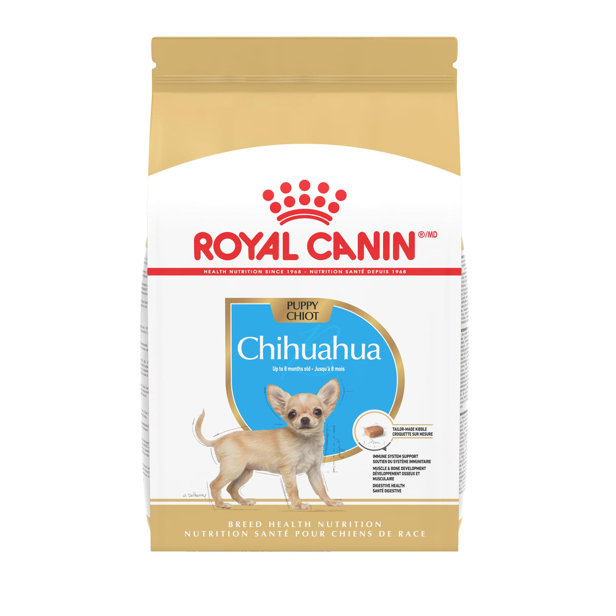 Royal Canin Chihuahua Puppy kibble close-up for tiny jaws and easy pickup