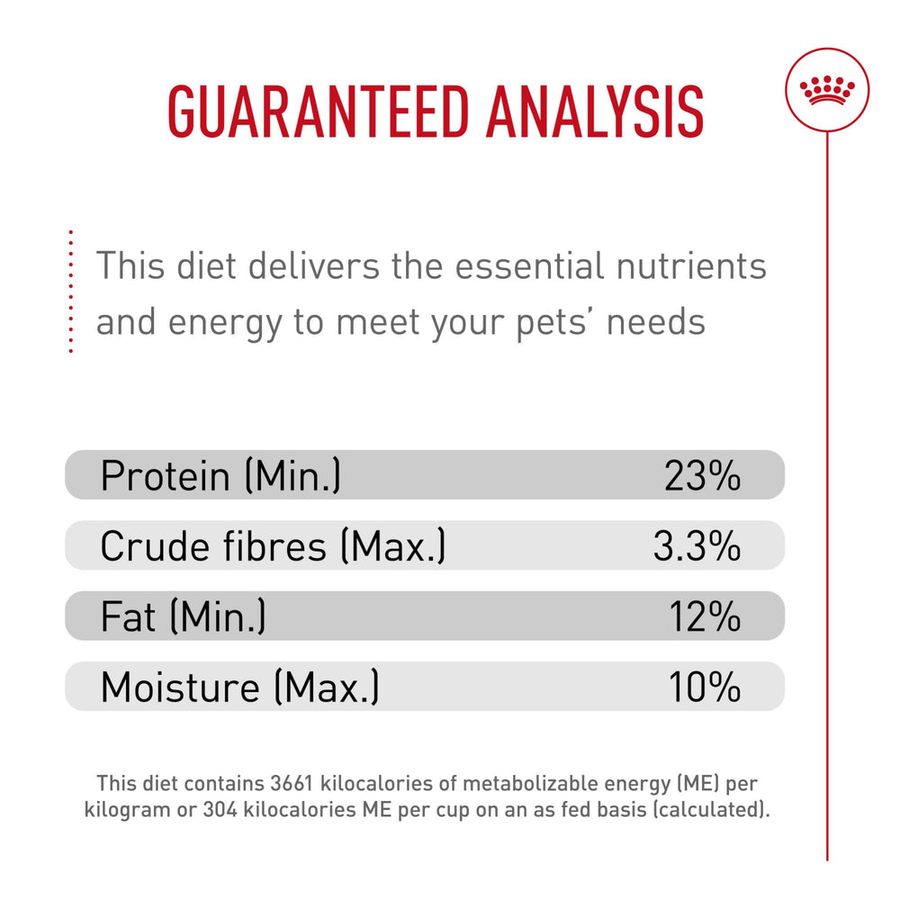 Royal Canin Cocker Spaniel packaging detail focuses on a 6 lb bag for mid-size breeds.