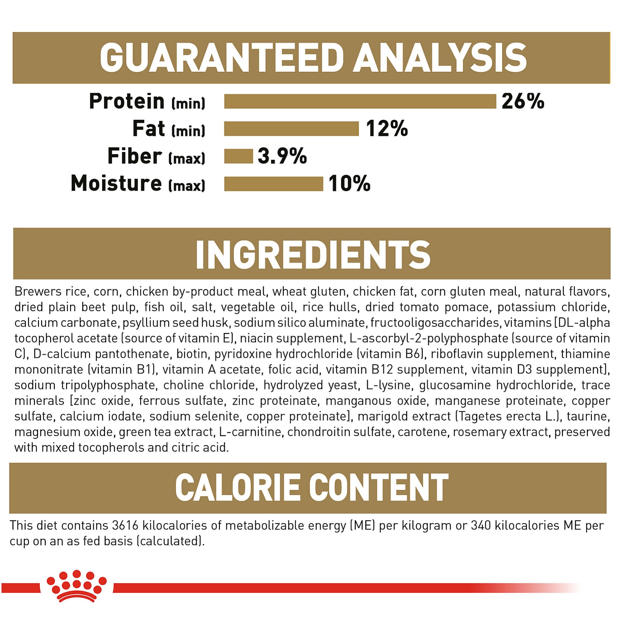 Royal Canin Dachshund 8+ antioxidants support healthy aging.