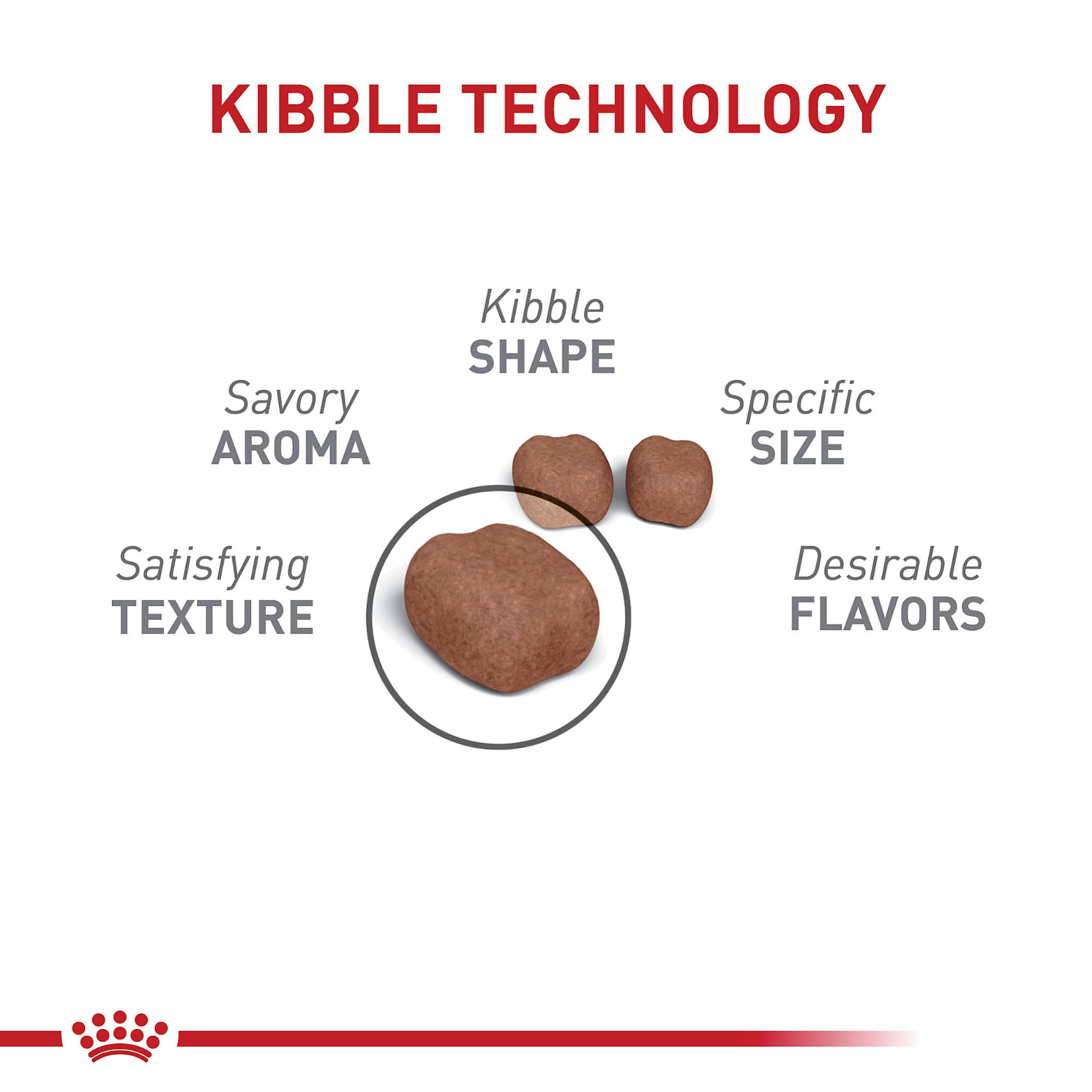 Royal Canin Dental Care kibble texture mimics brushing for better oral care.