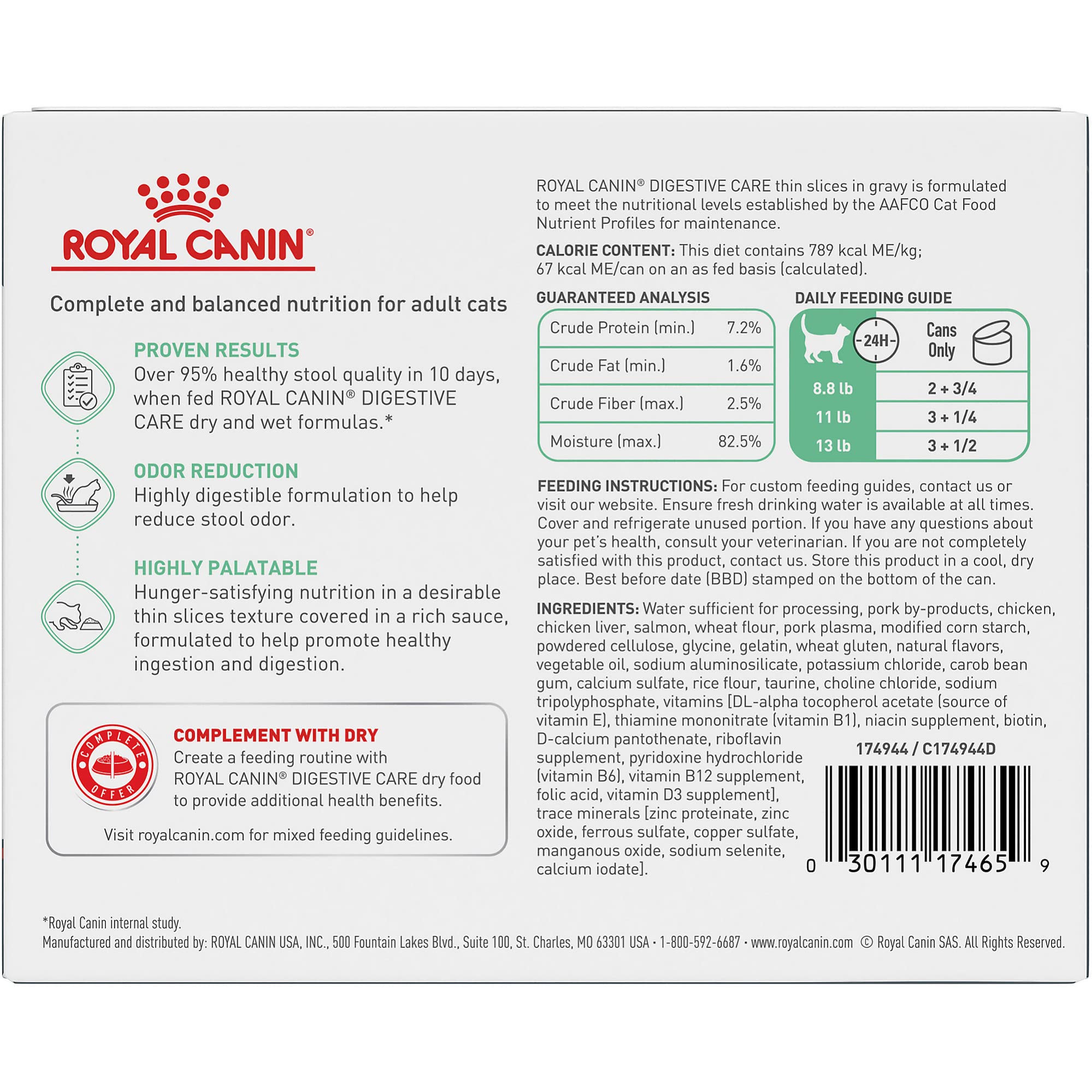 Royal Canin Digestive Care slices in gravy served in a bowl for digestion-friendly meals.