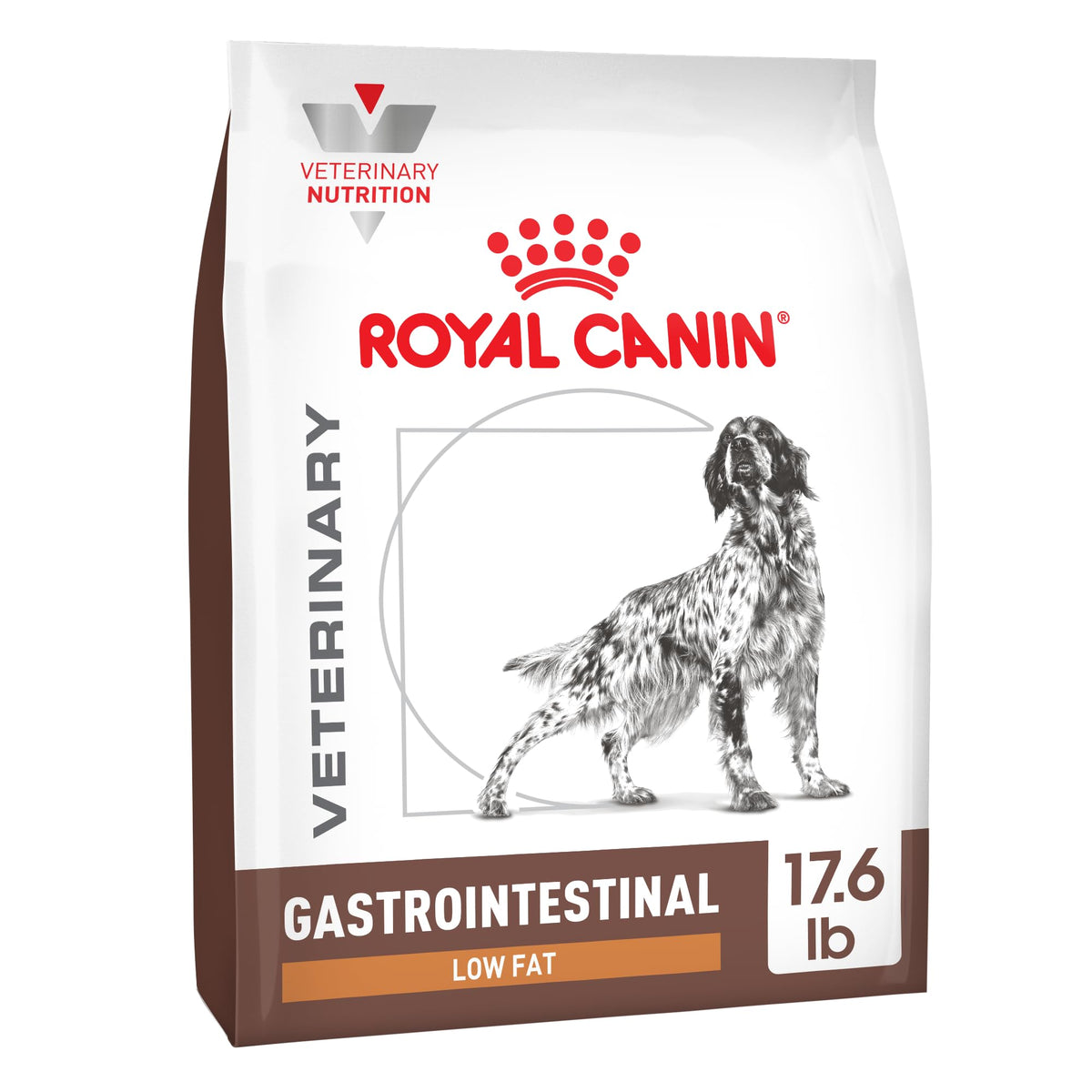 Royal Canin Gastrointestinal Low Fat kibble in a bowl promoting easy digestion