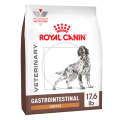 Royal Canin Gastrointestinal Low Fat kibble in a bowl promoting easy digestion