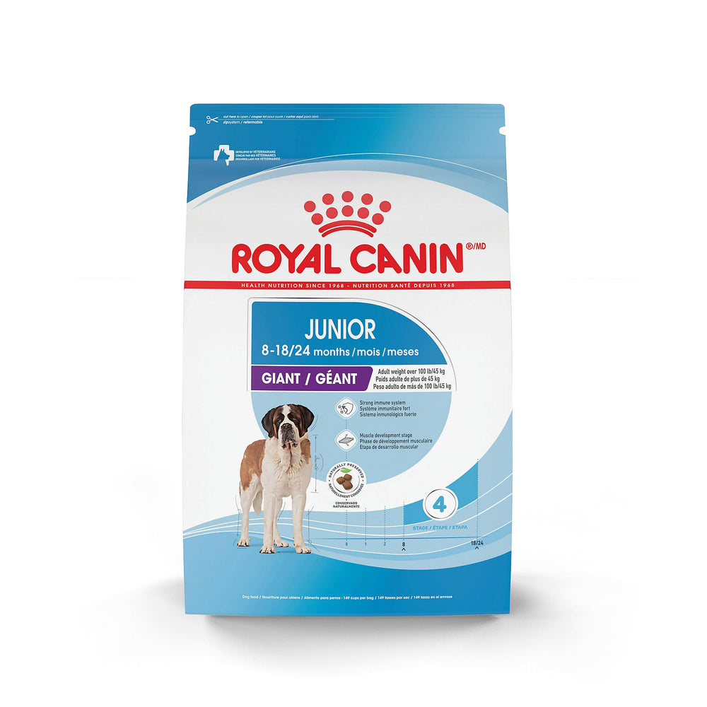 Royal Canin Giant Junior 30 lb bag for large-breed puppies.