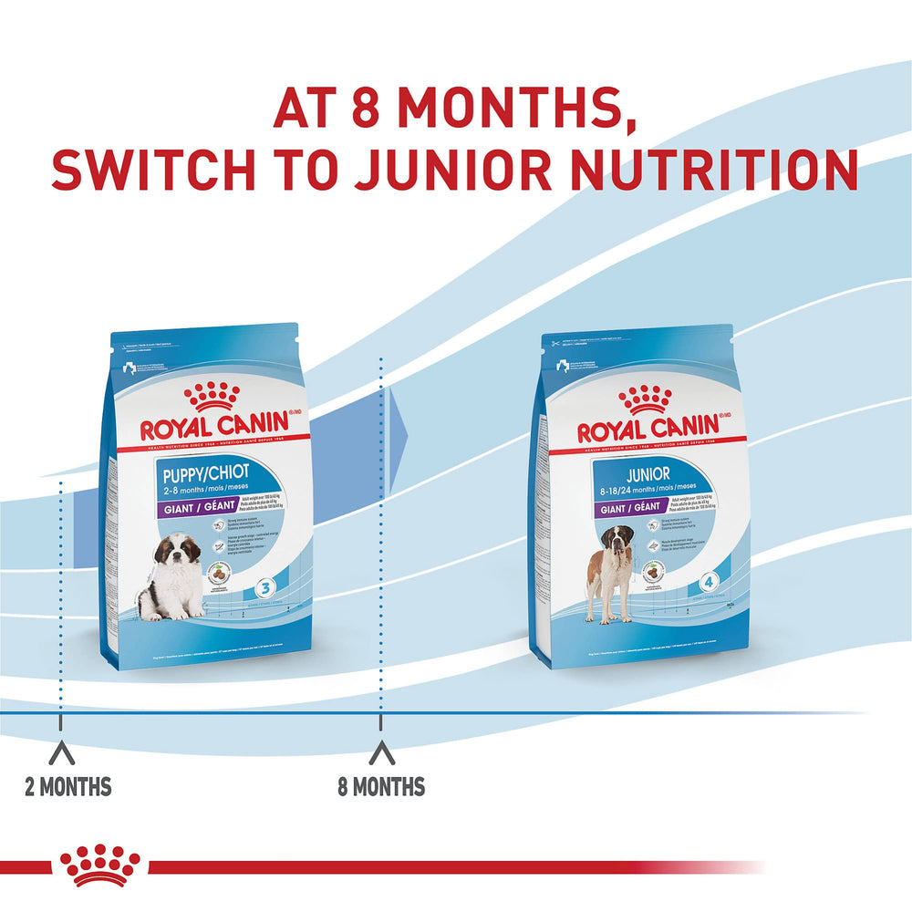 Royal Canin Giant Puppy bone and joint minerals graphic.