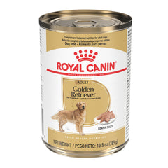 Royal Canin Golden Retriever loaf in sauce in bowl, appealing texture for large breeds.