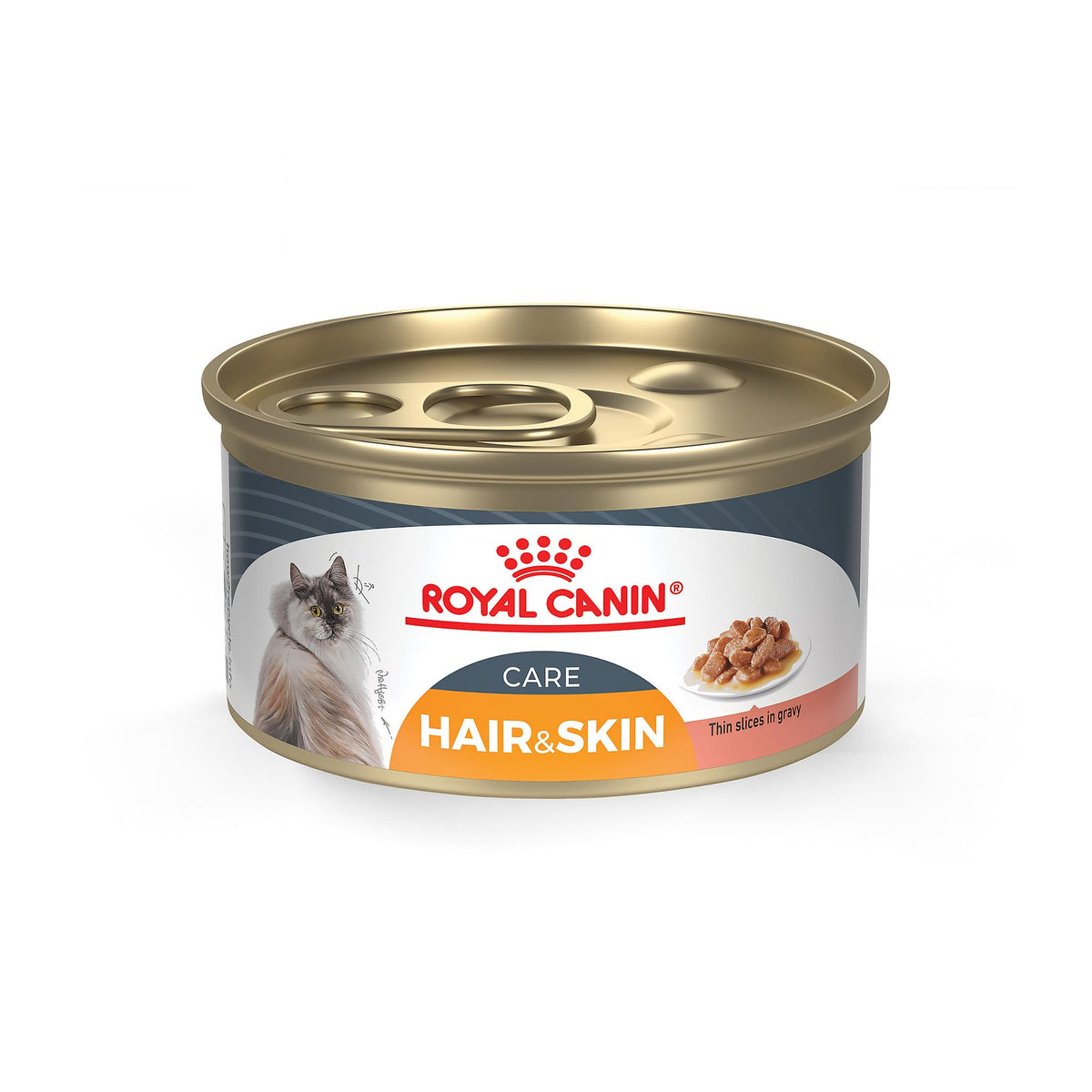 Royal Canin Hair & Skin wet cat food box with 24 packs supports coat care