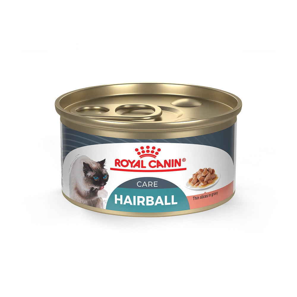 ROYAL CANIN Hairball Care wet cat food in gravy with thin slices supports hairball management.