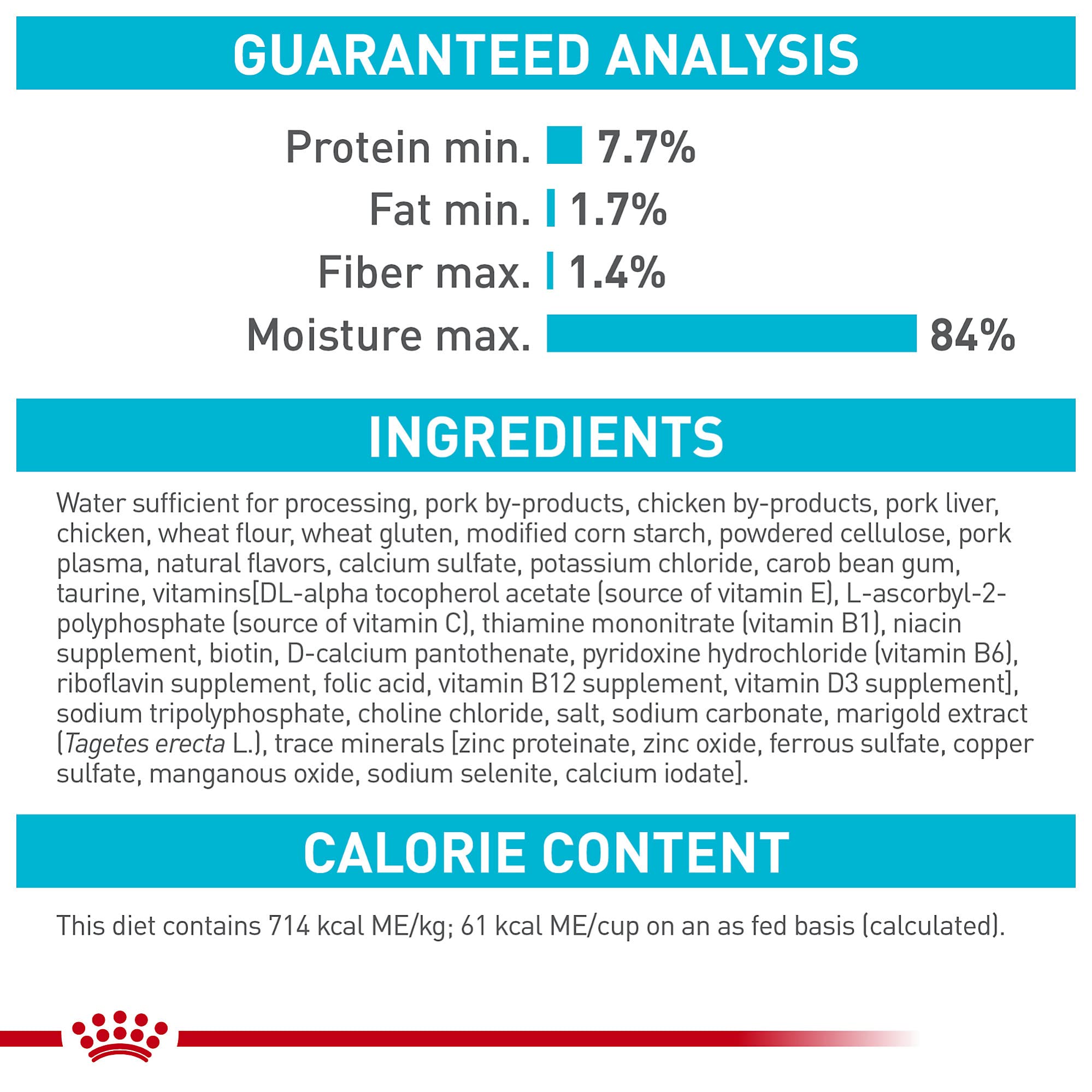 Royal Canin hydration-friendly cat food showcasing moist gravy and slices.