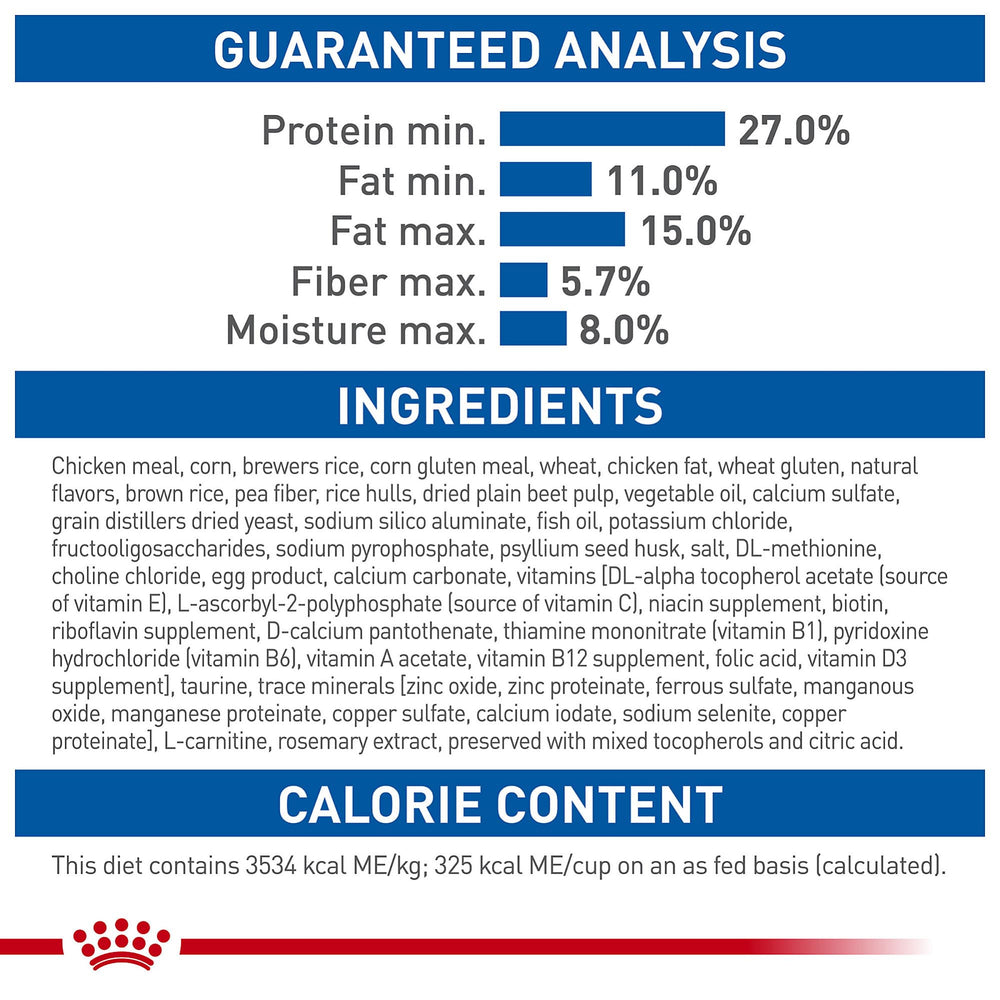 Royal Canin Indoor 7+ vitality complex image emphasizing vitamin C, EPA, DHA.