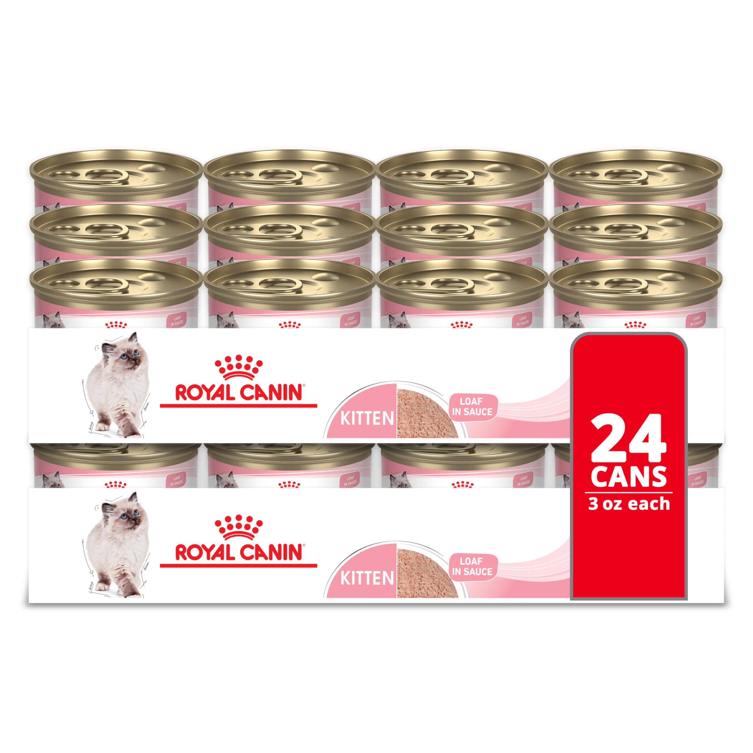 Royal Canin kitten loaf in sauce closeup shows tender texture for easy eating.