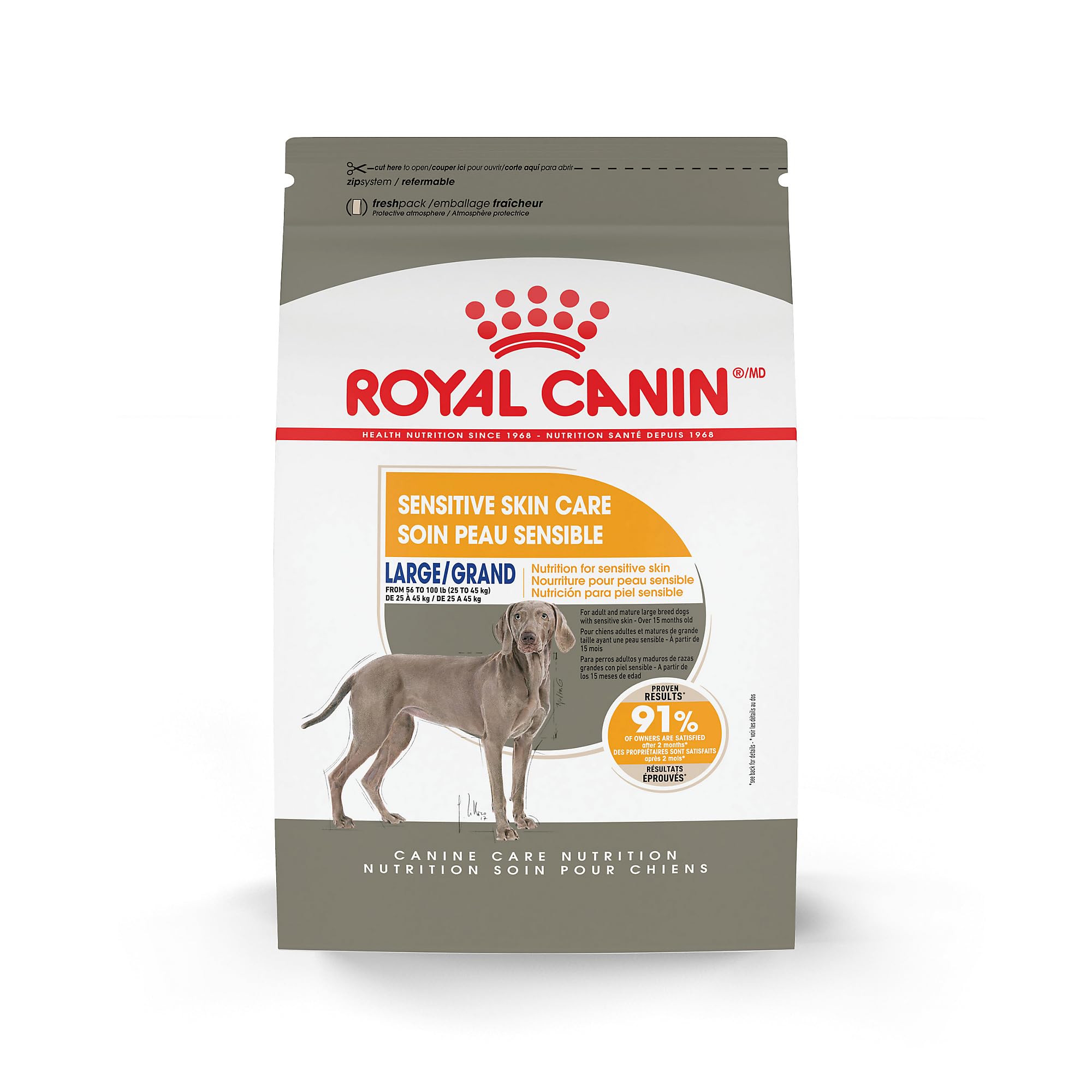 Royal Canin Large Sensitive Skin Care dry food bag for large breeds