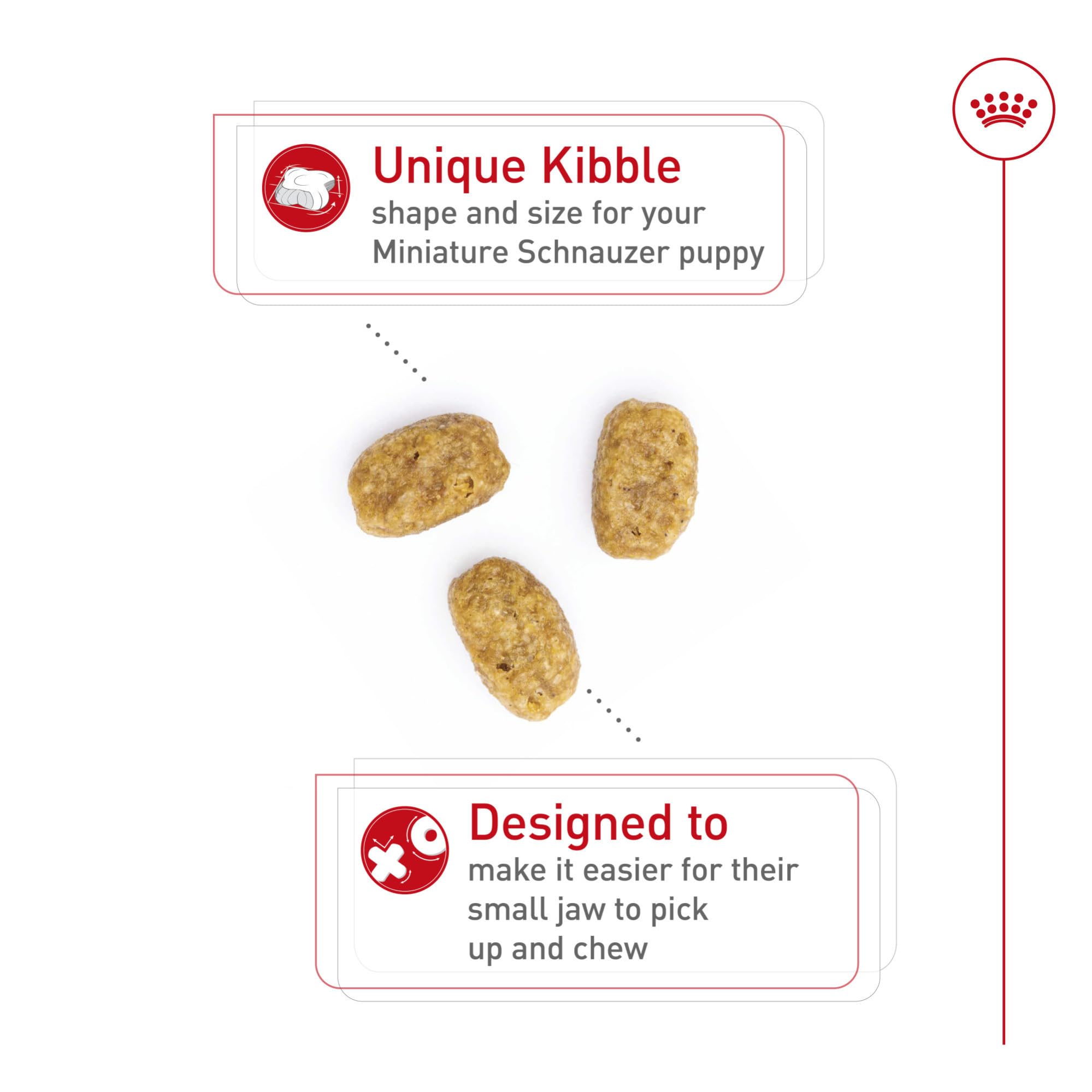 Royal Canin Miniature Schnauzer Puppy bag label highlights breed-specific nutrition