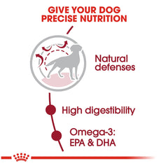 Royal Canin omega-3 EPA/DHA promoting healthy skin and coat in medium dogs