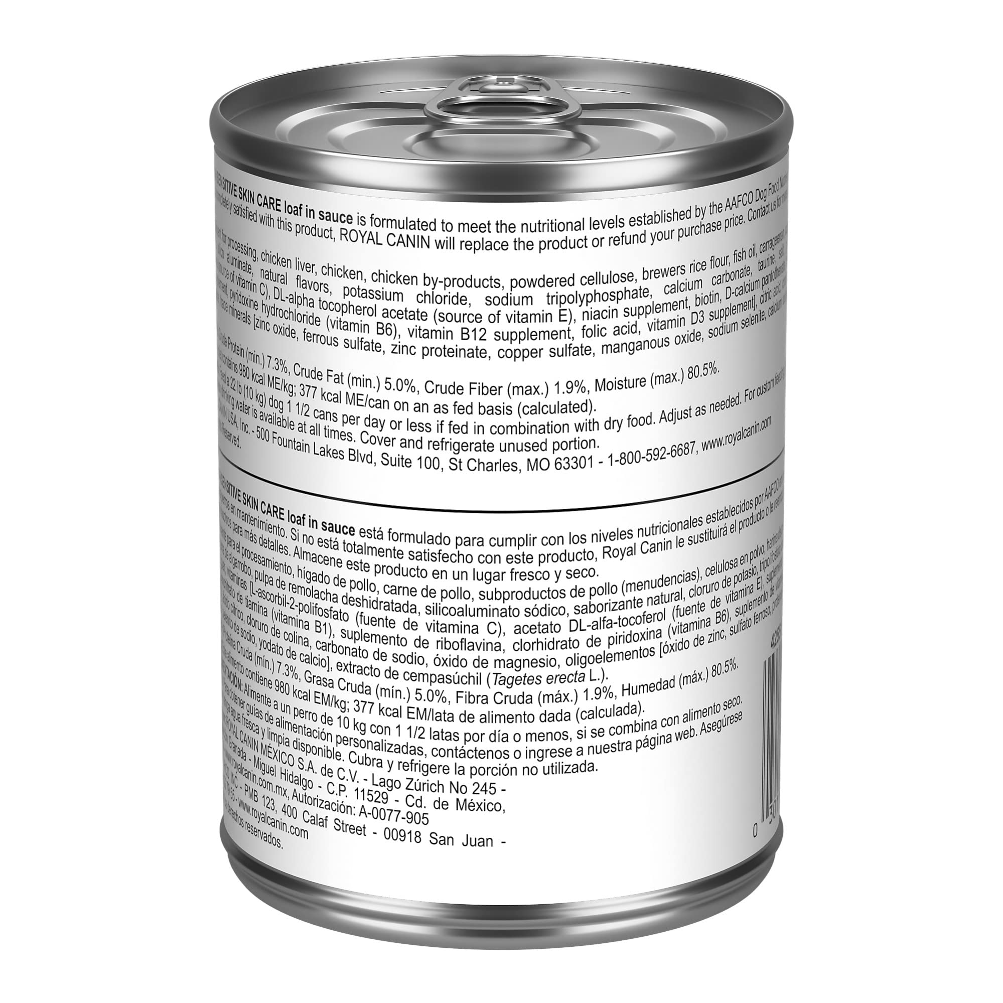 Royal Canin 12-pack packaging display of wet dog food.