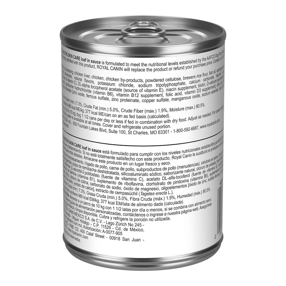 Royal Canin 12-pack packaging display of wet dog food.