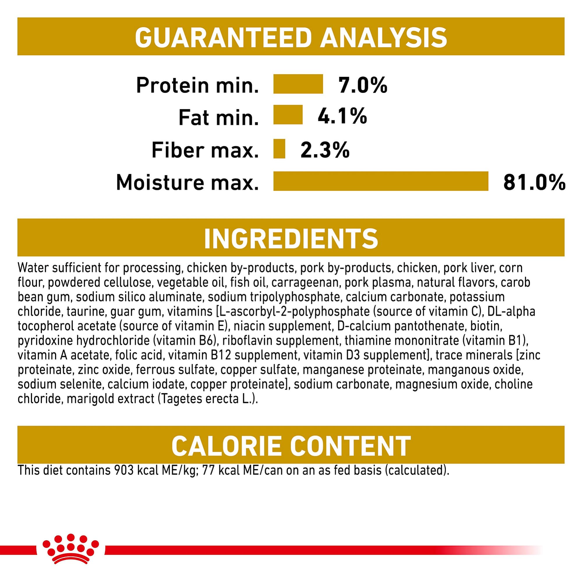 Royal Canin packaging and serving guide for Chihuahua wet food