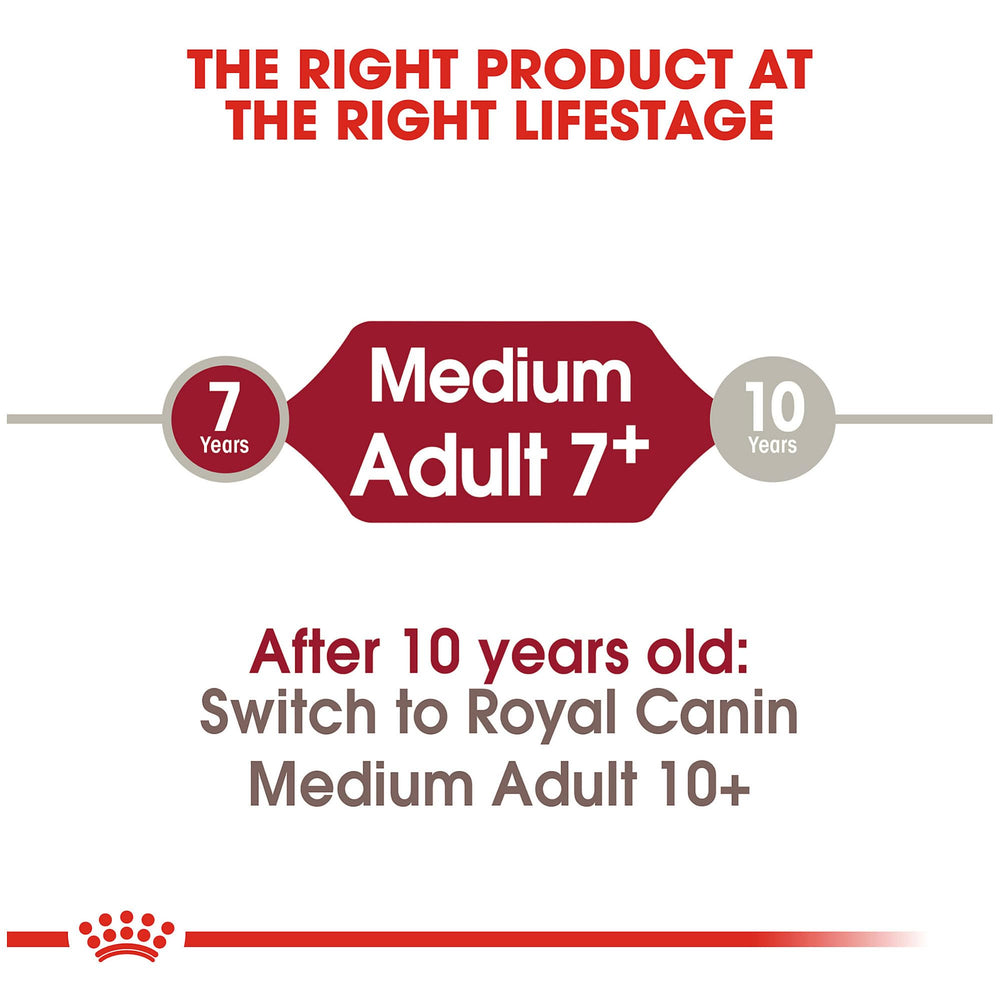 Royal Canin palatable mealtime kibble designed for mature medium breed dogs