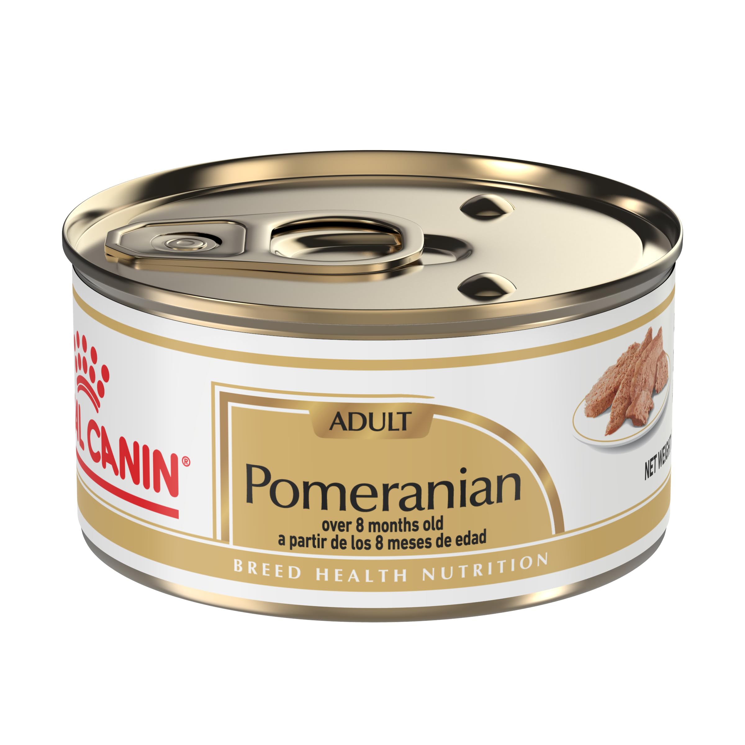 Royal Canin Pomeranian Adult Loaf in Sauce pack of 24 offers breed-specific meals.