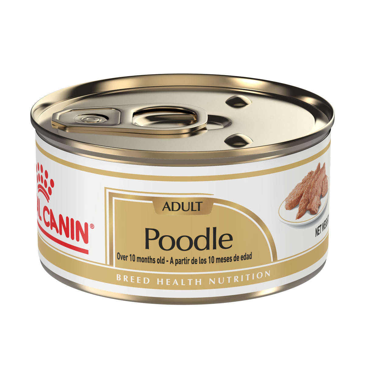 Royal Canin Poodle Adult loaf in sauce can highlighting breed-specific nutrition